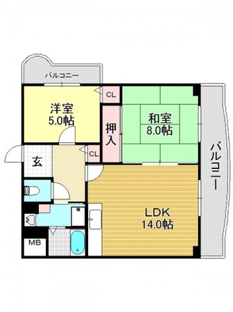 加美駅 徒歩9分 6階の物件間取画像